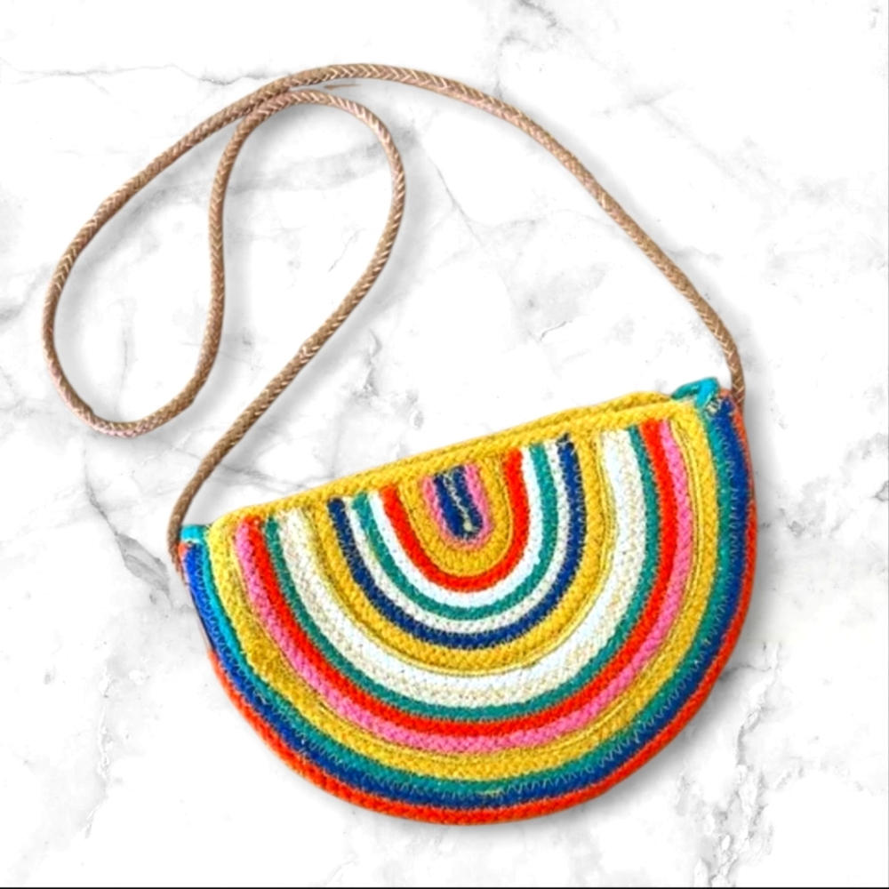 American Eagle‎ Outfitters Rainbow Half Moon Woven Crossby Bag Purse
